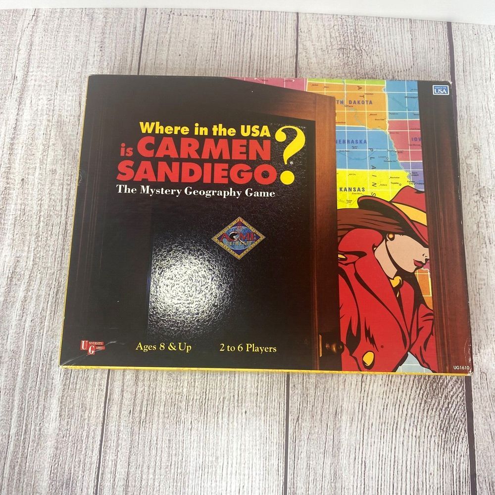 1993 Where in the USA is Carmen Sandiego? Board Game University Games Homeschool